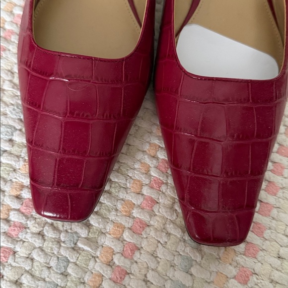 Michael Kors Burgundy Croc-Embossed Slingback Flats - Picture 4 of 6